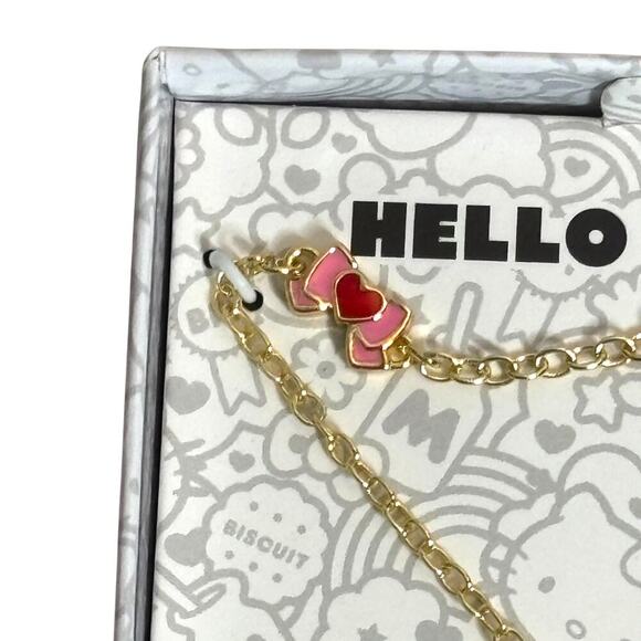 Hello Kitty Charm Bracelet Gold Plated Lobster Clasp NIB - Picture 3 of 6